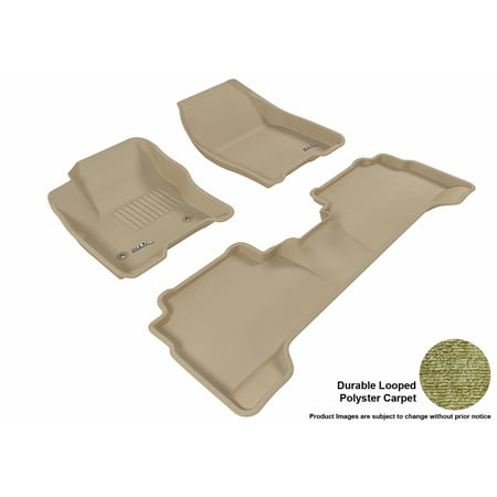 - 3D MAXpider 2013-2015 Ford C-Max/Escape Front & Second Row Set All Weather Floor Liners in Tan Carpet
