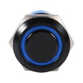 thumbnail image 2 of 19Mm 12V On/Off Black Waterproof Self-Locking Latch Push Button Flate Switch Blue Led,Self-Locking Switch, 2 of 3