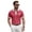 Red, variant on Telankuip Summer Color Block Waffle Short Sleeve Polo Shirts for Men Casual Textured Quarter Button Collar Comfortable Breathable Top Dress Business Work Shirt with Pocket White XL