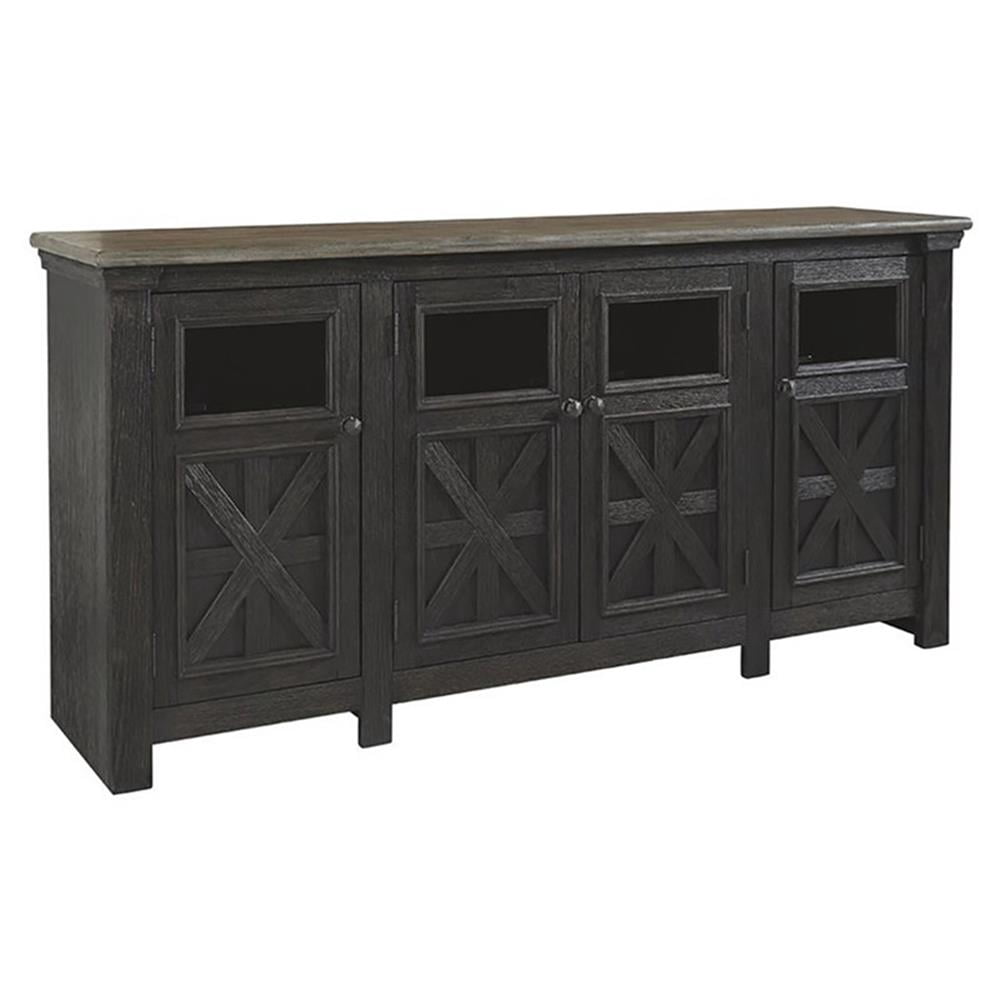 Signature Design by Ashley Tyler Creek 74"" TV Stand in Black and Gray