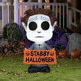 thumbnail image 2 of Gemmy Airblown Stylized Michael Myers Universal, 3.5 ft Tall, Multicolored, 2 of 2