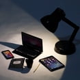 thumbnail image 1 of Dollhouse Miniatures Mobile Phone Tablet Folding Laptop Computer Simulation Table Lamp Model Casual Office Set, 1 of 6