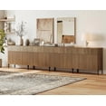thumbnail image 2 of WAMPAT Large Fluted TV Stand TVs up to 120 inch, 126" W Modern TV Entertainment Center with Storage Cabinets and 4 Drawers & 8 Doors, Wood Media TV Console Table with Storage for Living Room, 2 of 6