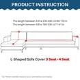 thumbnail image 4 of SHANNA Stretch Sectional Couch Covers Non Slip L Shaped Sofa Slipcover with Elastic Bottom Washable Couch Protector with 2 Pillowcases (Lake Blue, 3+3 Seater), 4 of 12