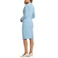 thumbnail image 4 of INSPIRE CHIC Women's Suit Sets Long Sleeves Blazer and Pencil Skirt Two Pieces Work Outfits XS Light Blue, 4 of 7