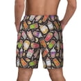 thumbnail image 4 of Uemuo Milk Tea Pattern Mens Swim Trunks Quick Dry Board Shorts with Mesh Lining, Stretch Beach Shorts Quick Dry No-Chafing Board Shorts-Large, 4 of 9