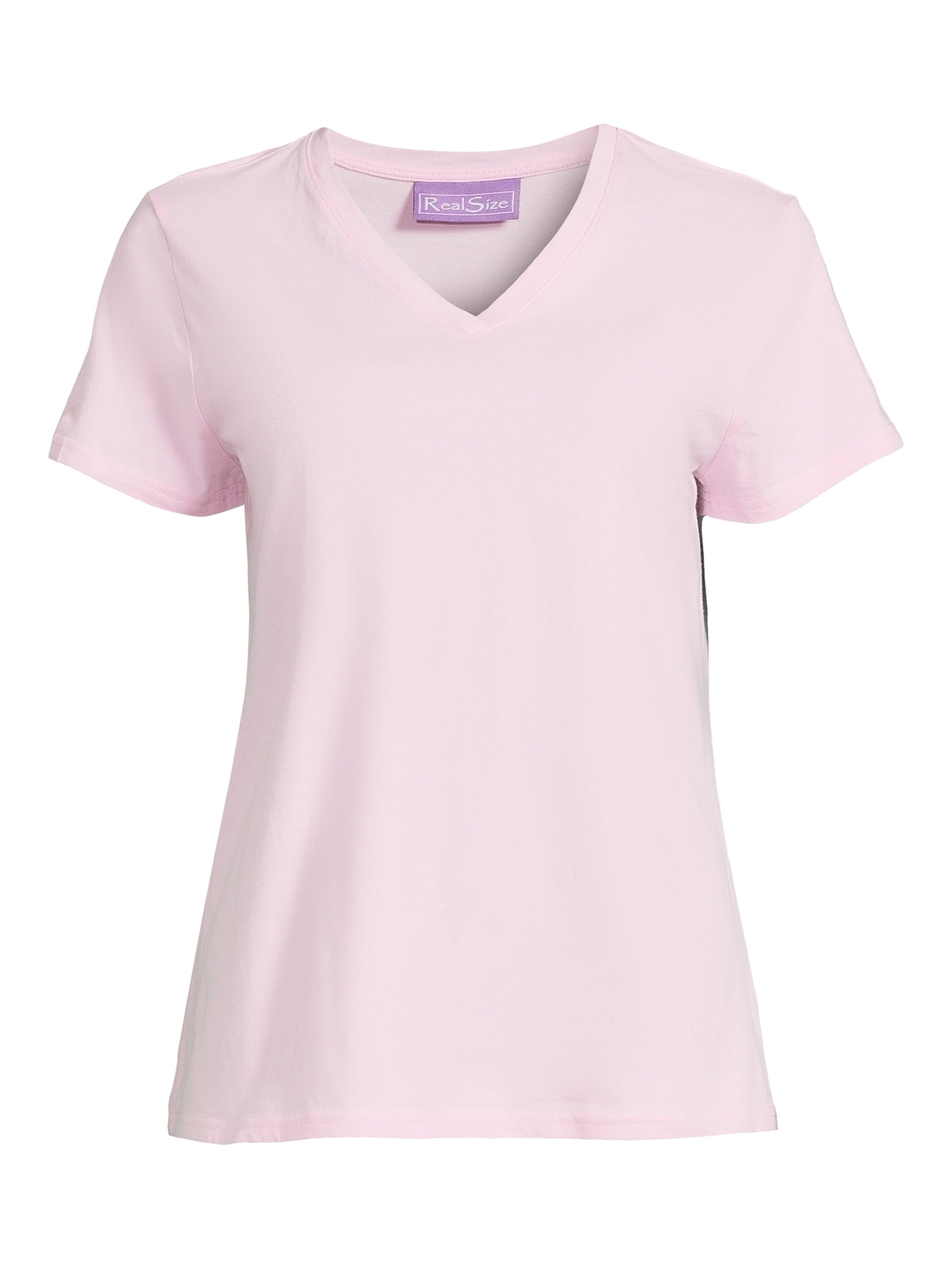 RealSize Women's V-Neck Graphic Tee with Short Sleeves, Sizes XS-3XL