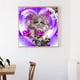 thumbnail image 1 of Cuadros Decorativos Mosaico diamante pintura 5D gato rosa diamante bordado dibujo Kit decoración del hogar Tmvgtek embutido en tela, 1 of 9