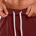 thumbnail image 7 of Mceream Mens Shorts Casual Drawstring Elastic Waist Hiking Shorts with Zipper Pockets Side Split Athletic Running Shorts Gym Workout Shorts Casual Summer Beach Lounge Short Wine L, 7 of 7