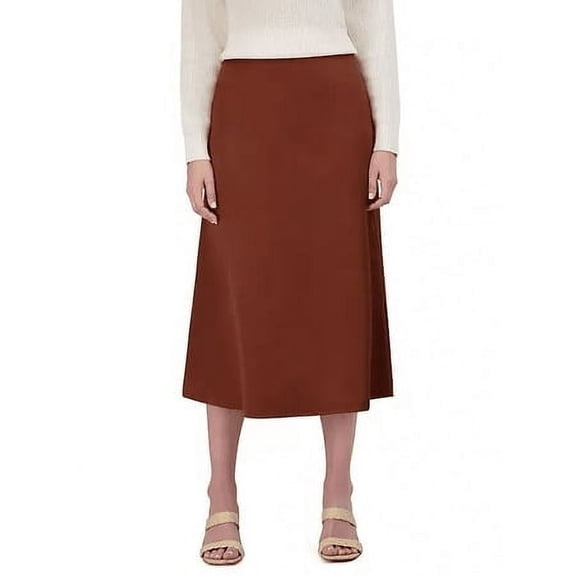French Connection Women's Satin Skirt (Brown, XL)