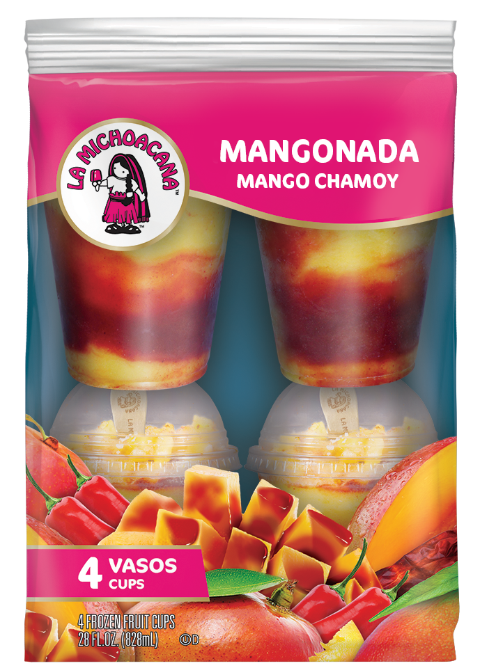 La Michoacana Mango Chamoy Frozen Fruit Cups, 4ct