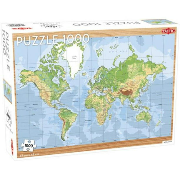 Tactic USA TAC58263 Puzzle de Carte du Mon - 1000 Pièces