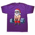 thumbnail image 1 of Camisetas divertidas de Papá Noel para levantamiento de pesas, gimnasio de Navidad, Deadlift, ropa informal de algodón con gráfico, camiseta de manga corta para regalos de cumpleaños, 1 of 4