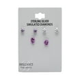 thumbnail image 7 of Brilliance Fine Jewelry Women's Simulated Diamond Trio Earring Set Purple in Sterling Silver, 7 of 7