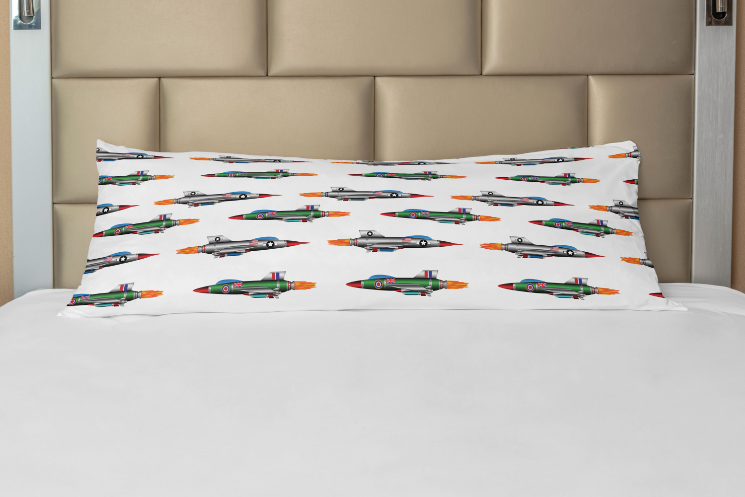 Airplane Body Pillow Case Cover with Zipper, JetPlanes Aviation Attack