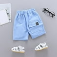 thumbnail image 4 of Akiihool Summer Shorts for Boy Shorts - Stretch Flat Front Uniform Shorts Loops - Classic Fit Shorts for Boys. (Blue,6-7 Years), 4 of 6
