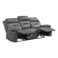 thumbnail image 7 of Lexicon Laconia Leather Double Reclining Sofa in Dark Gray, 7 of 7
