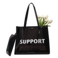 thumbnail image 1 of Bolsa de compras de moda de axila transparente ligero para mujer (negro) Ehuebsd Para Estrenar, 1 of 9