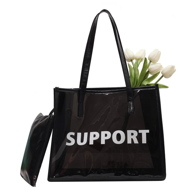 Bolsa de compras de moda de axila transparente ligero para mujer (negro) Ehuebsd Para Estrenar