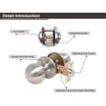 thumbnail image 4 of Entry Door knob with Lock  One Key-Way Entrance Door Knob Entry with Key Handle   Ball (Entry with Key  Polished Brass), 4 of 7