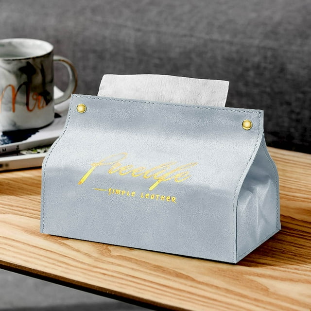 EGNMCR Car Exterior Accessories New Leather Facial Tissue Box Cover Rectangular Napkin Snap Closure tissue Closure
