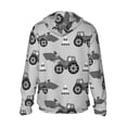 thumbnail image 3 of Fotbe Gray Tractor Men's Women's UPF 50+ Sun Protection Jacket Hooded Cooling Shirt with Pockets Hiking Outdoor Performance-Large, 3 of 9