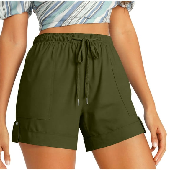 Basketball Shorts Women Womens Comfy Drawstring Shorts, Casual Elastic Waist Loose Fitting Wide Leg Short Pants, Plus Size Vacation Trendy Loungewear Shorts 2025 Green 5XL