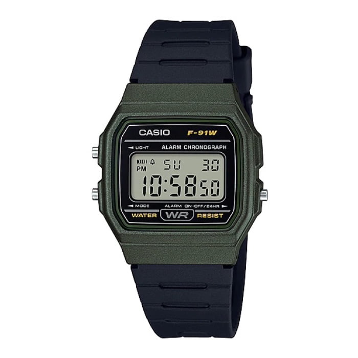 Reloj Digital Verde Casio F-91Wm-3A