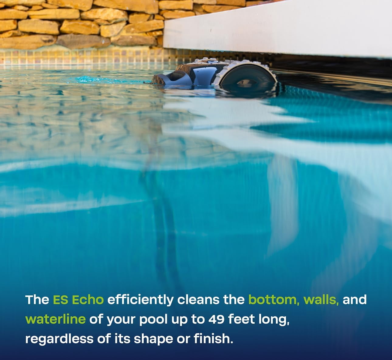 BWT ES Echo Cordless Robotic Pool Cleaner, Cleans Floor, Walls & Waterline, Up to 3-Hour Runtime, 4,000 GPH Suction, for Above-Ground & In-Ground Pools