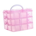 thumbnail image 1 of Caja organizadora de 18 rejillas, contenedor con asa, organizador de cuentas, caja de almacenamiento de joyas para manualidades DIY, dijes para pendie Rosa, 1 of 8