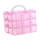 thumbnail image 1 of Caja organizadora de 18 rejillas, contenedor con asa, organizador de cuentas, caja de almacenamiento de joyas para manualidades DIY, dijes para pendie Rosa, 1 of 8