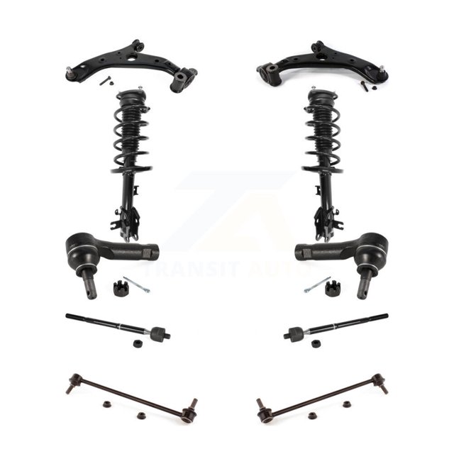 Transit Auto Front Control Arms Assembly and Complete Shock Tie Rods Link Sway Bar Suspension Kit (10Pc) for Car 2013-2016 Mazda CX-5 AWD Excludes Wheel Drive Left Right Side KSS-104113