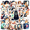 7A, variant on cartoon Cat Space Theme Stickers, Waterproof Cat Space Theme Sticker for Water Bottle Laptop Phone Cases Planner Skateboard Luggage Helmet Party Favor Decor, Ideal for Adults Teens Teacher Rewards