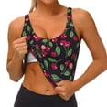 thumbnail image 3 of Fotbe Ripe Red Cherry Sujetador Deportivo Largo sin Aros para Mujer con Almohadillas y Soporte Medio, Transpirable y Absorbente, Camiseta Tipo Chaleco o Tank Top-Small, 3 of 8