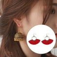 thumbnail image 2 of pitrice 1 Paire de Boucles d'Oreilles Bohémiennes à Pampilles Pendantes Élégantes en Forme d'Éventail Bijoux Exagérés Faits à la Main pour Fête Boucles d'Oreilles Rouges, 2 of 9