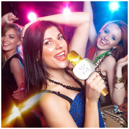 Q7 Handheld Mobile Phone Karaoke W ireless Microphone Golden KTV Player