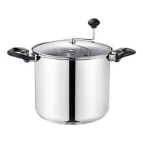 Lehman's Manual Stovetop Popcorn Popper, Stainless Steel Popcorn Maker with Stirring Rod, No Measuring Needed, Doubles as Cooking Pot