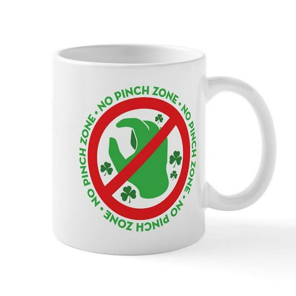 CafePress - No Pinch Zone Mug - 11 oz Ceramic Mug - Novelty Coffee Tea Cup