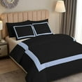 thumbnail image 3 of DNG Creations 5 Piece Full Black And Light Blue Border Line Pattern Duvet Cover - 100% Egyptian Cotton, 800 Thread Count ( Twin/Twin XL ), 3 of 5