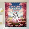 thumbnail image 3 of My Dog Is My Valentine Cute Alaskan Malamute in Gift Box Shower Curtain Alaska Mal Dog Lovers Gifts Waterproof Bathroom Bathtub Curtain - 3006, 3 of 5