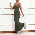 thumbnail image 2 of XIYON Womens Dresses Elegant Sleeveless Casual Dress Solid Color Slim Fit Midi Summer Versatile Outfits For Daily Wear Travel Vacation Outfits, 2 of 4