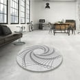 thumbnail image 4 of Ahgly Company Tapis d'Intérieur Lavables en Machine, Ronds, Transitionnels, Gris Platine, 7' Ronds, 4 of 7