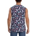 thumbnail image 4 of Lsque Watercolor Marine Animals Print Men's Cotton Blend Sleeveless Muscle Shirts (S-3XL)- Moisture Wicking, Odor Protection, UPF 30+,3X-Large, 4 of 8