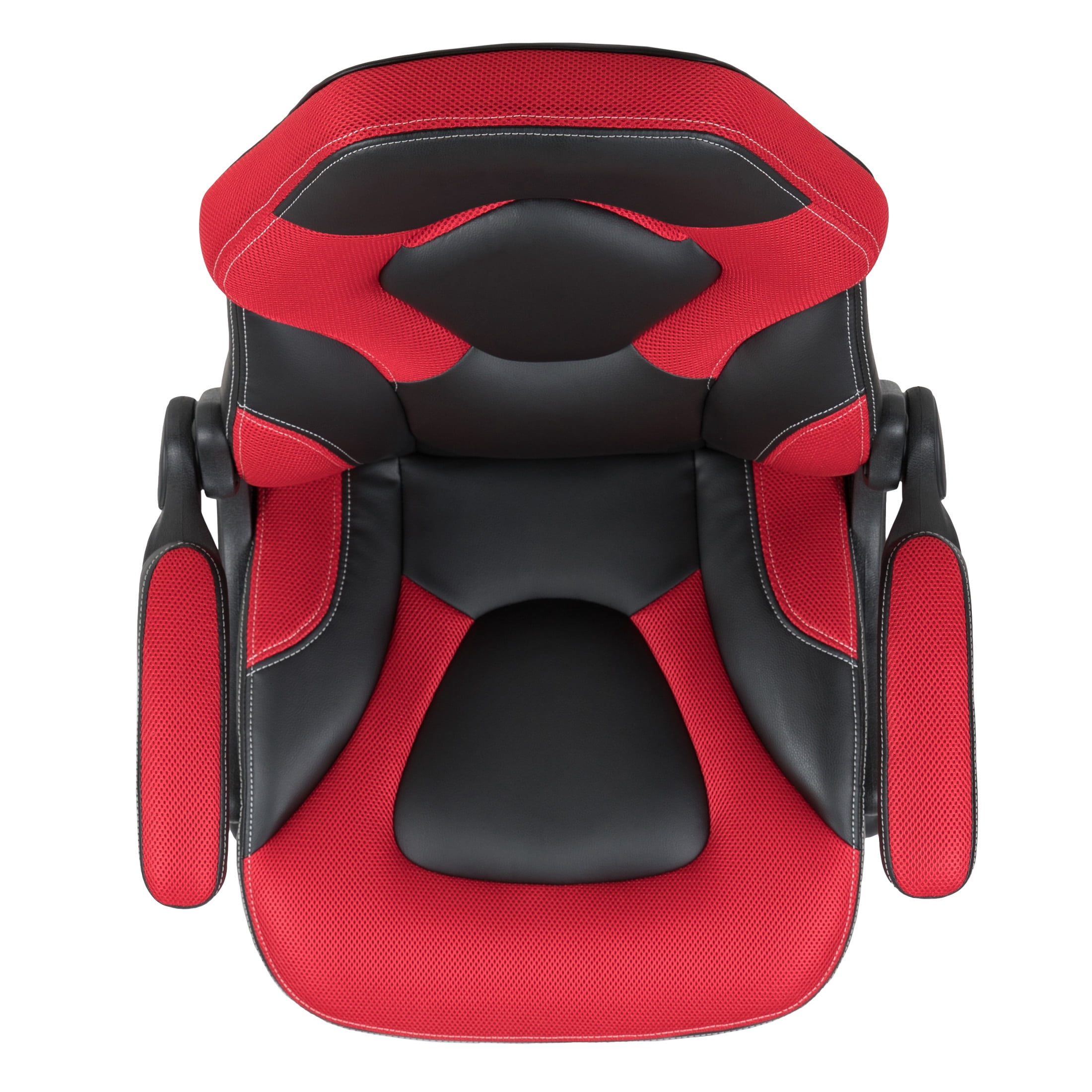Emma + Oliver Gaming Racing PC Chair with Flip-up Arms, Red/Black LeatherSoft
