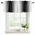 thumbnail image 2 of White Black Valances for Windows, Decorative Rod Pocket Window Valance Curtains, Modern Gradient Vertical Stripes Geometric Short Curtain Drapes for Kitchen/Living Room, 2 Panels, 42" W x 18" L, 2 of 8
