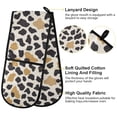 thumbnail image 4 of Dailycode Double Sided Oven Mitt with Loop Heat Resistant Kitchen Long Potholders 7" x 35" Gold and Black Cow Print, 4 of 6