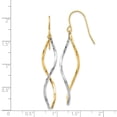 thumbnail image 2 of 14k Two-Tone Gold Twist Dangle Earrings - 1.1 Grams - Measures 46x11mm Wide, 2 of 2