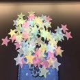 thumbnail image 3 of 50 Pcs Colorful Glow In The Dark Luminous Stars, Fluorescent Plastic Wall Stickers, 3 of 4
