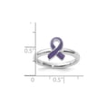 thumbnail image 3 of Sterling Silver Purple Enameled Awareness Ribbon Ring, 3 of 5