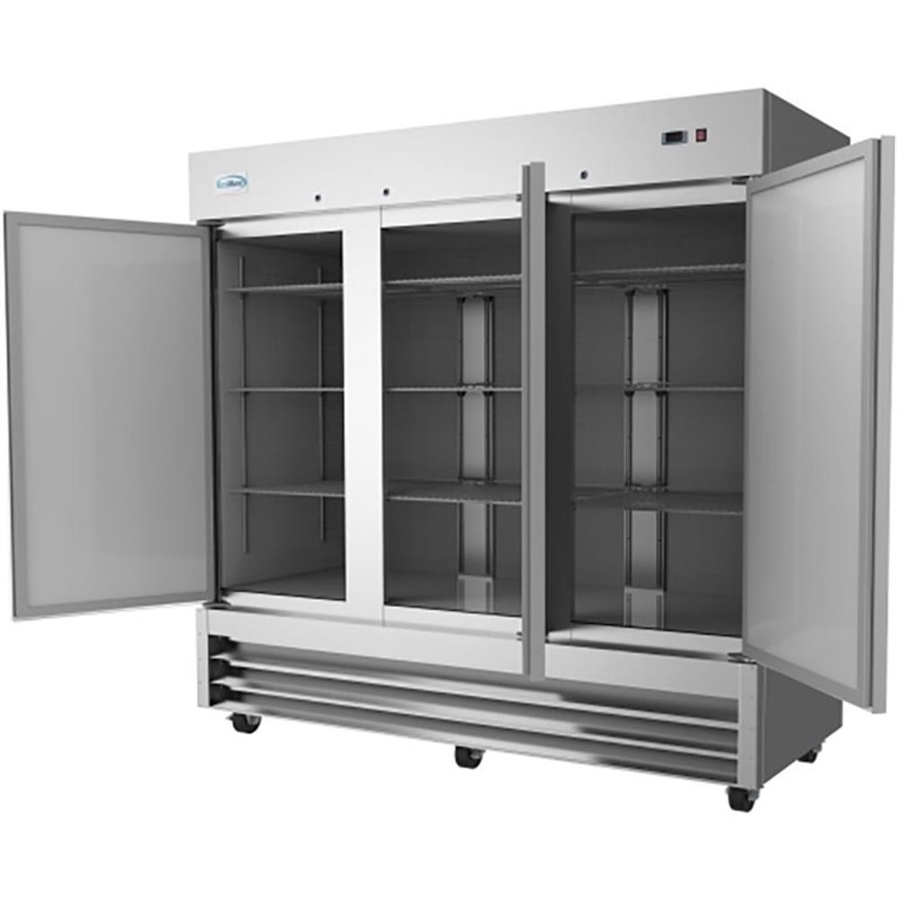 Koolmore 82" 3 Door Stainless Steel Upright Reach-In Freezer in Silver